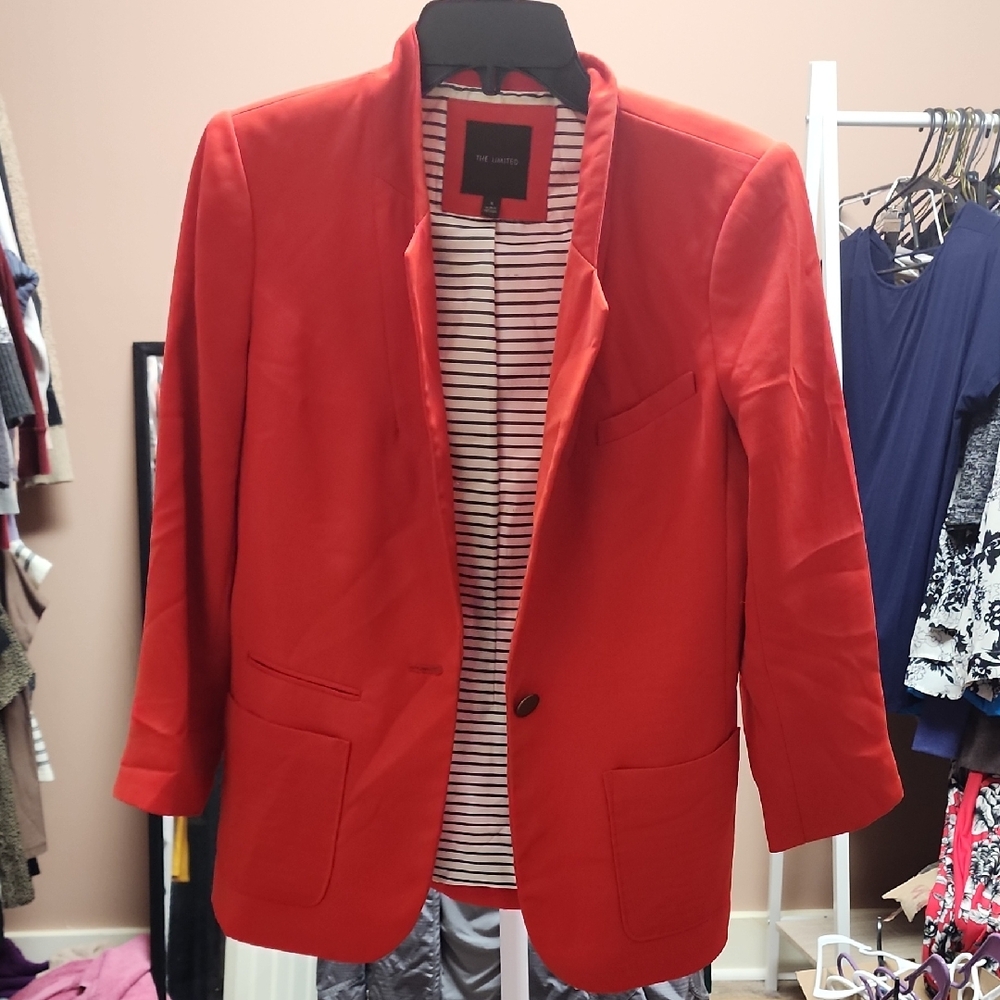 Limited Red Blazer with Striped Lining Size Small